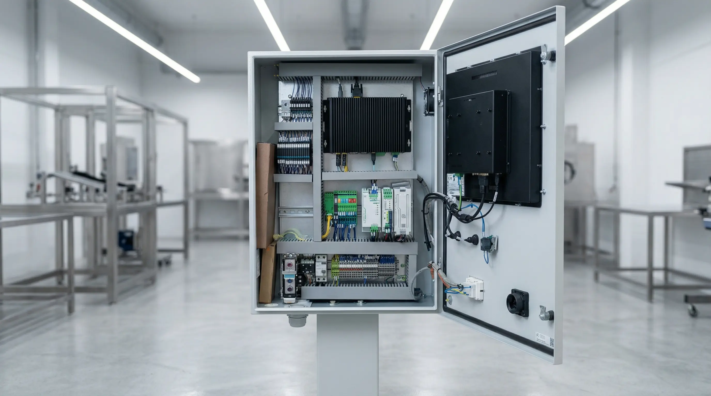 Quadro elettrico Mhira3D — PC industriale e connessioni